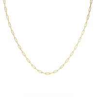 Petite Paper Clip Chain Necklace - Yellow Gold
